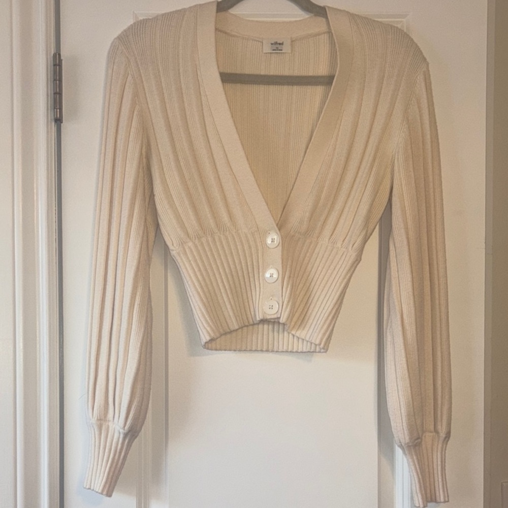 Aritzia Wilfred Cream Cardigan